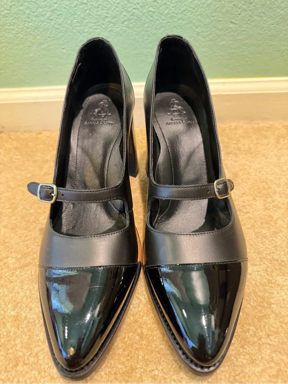 The Office of Angela Scott Miss Eliza Black Leather High Heel